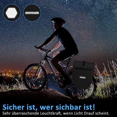 ZOOYAUE Fahrradtasche für Gepäckträger 23-28L, Wasserdicht Gepäckträgertasche mit Tragegriff und Schultergurt, Fahrrad Tasche Umhängetasche mit Reflektoren, Fahrrad Taschen hinten