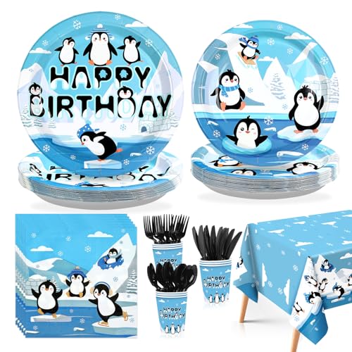 170 Pcs Penguin Birthday Party Supplies Set