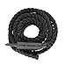 Get Out!™ Workout Fitness Climbing Rope 30’ Foot x 1.5” Inch in Black – Battle Rope for Outdoor and Indoor Gym Exercise
