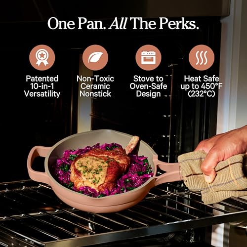 Image of Our Place Mini Always Pan | 8.5 inch Ceramic Pan with Modular Lid & Beechwood Spatula | Patented 10-in-1 Nonstick, Non-Toxic Cookware Made Without PFAS | Induction & Oven-Safe up to 450F | Spice