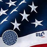 American Flag 4x6 ft Deluxe Super Tough Series, Heavy Duty Spun Polyester, All Weather US Flag USA High Wind with Embroidered Stars, Sewn Stripes, Durable United States Flags Outdoor Outside