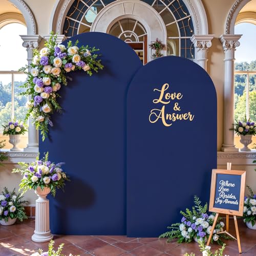 Navy Blue Arch Backdrop Cover 6.6FT, Navy Blue Arch Covers Stretchy Backdrop by HB HBB MAGIC - Used condition - Image 5