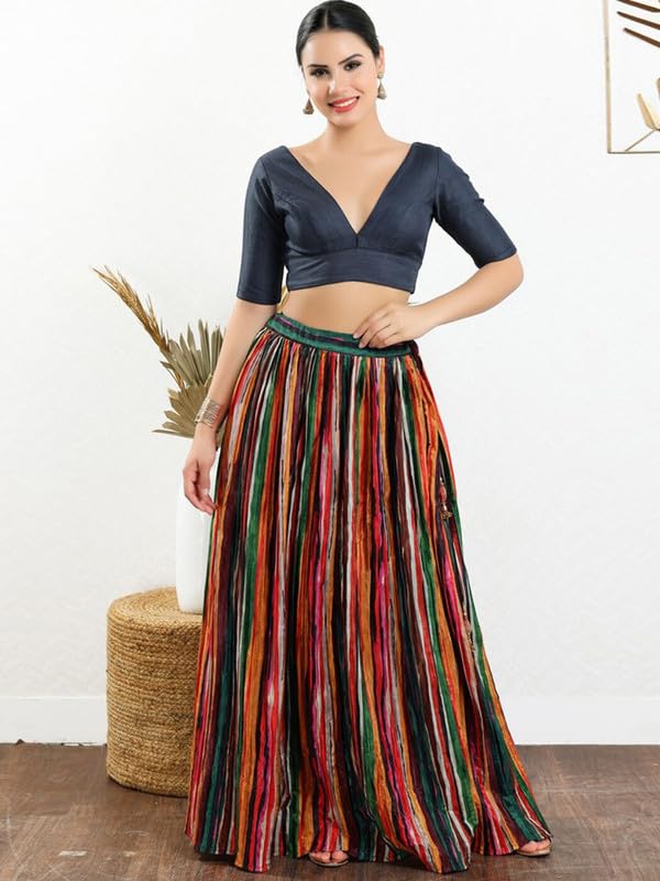Image of Dupion Silk Solid Non Padded Saree Blouse Top V-Neck Short Sleeves Hook and Eye Closure and Tie-Up Back Choli