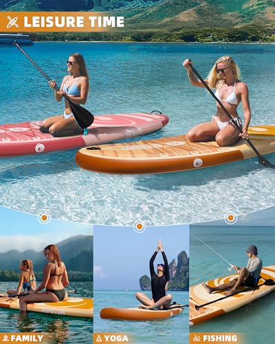 Image of Inflatable Paddle Boards, Stand Up Paddle Board for Adults Youth of All-Round, 10'6'' *33'' * 6'' Extra Wide & No-Slip Sup for Yoga Fishing