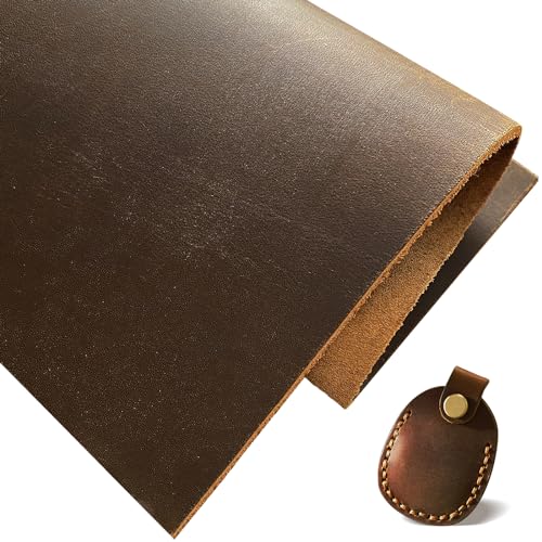 MeYuxg Cuero auténtico Vendido por Metro, Cuero marrón, sin Piel sintética, Piel de Vacuno para Pendientes, Lazos para el Pelo, Manualidades