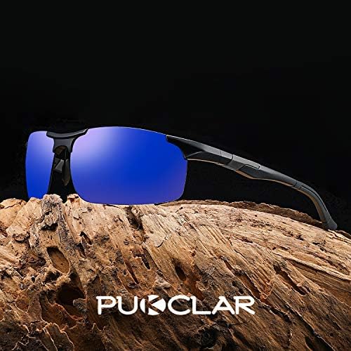 PUKCLAR Mens Driving Sunglasses Polarised Sports Sunglasses Al-Mg Metal Frame Cycling Fishing Golf Goggles - Image 3