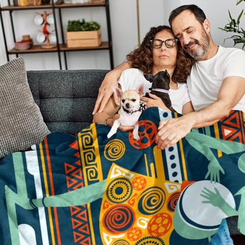 Couverture polaire djembé exotique douce et jeté de canapé microfibre de qualité