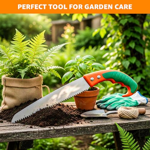 Image of Anandi Green's Garden Pruning Saw Small Size Tree Pruner With Extendable Pole Fixing Slot Hand Tools For Remove Unwanted Branches In Your Garden, Hand powered tool