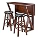 Harrington 3-Pc Drop Leaf High Table, 2-24"" Cushion Round Seat Stools RTM13505