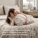 Bedsure Queen Comforter Set Beige - Bed in a Bag Queen Size Bedding 7 Pieces, GentleSoft™ Pintuck Bed Set Gift for Family, Pinch Pleat All Season Comforter with Sheets, Pillowcases & Shams - Image 6