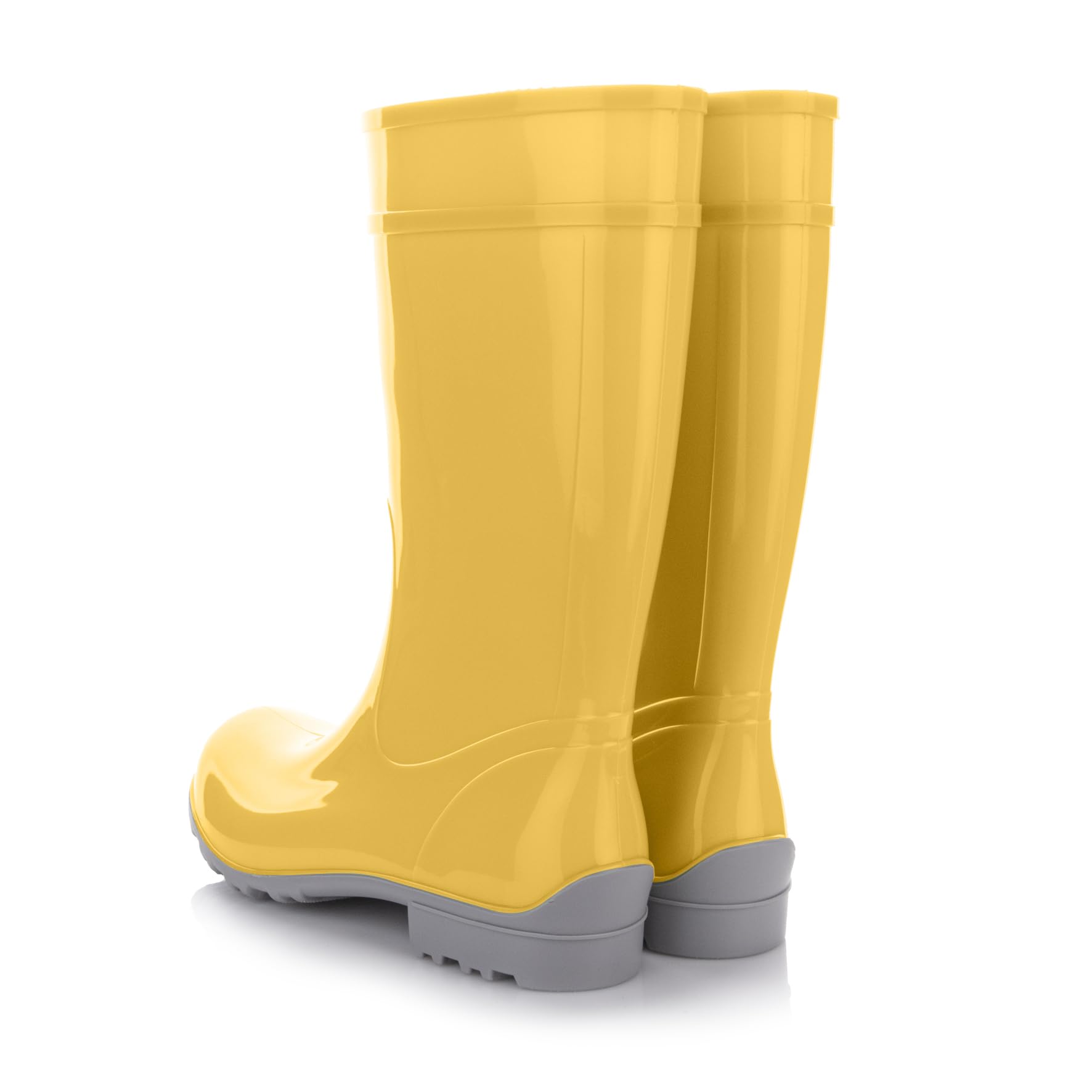 LEMIGO Botas de Lluvia Altas Impermeables Mujer 967 Ilse Amarillo Gris 41