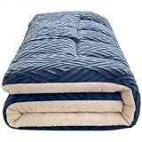 Dremdo Japanische Futon Matratze, Baumwolle, Faltbare Futonmatratze, 90x200 cm, Einzelbett, Mittel, Blau