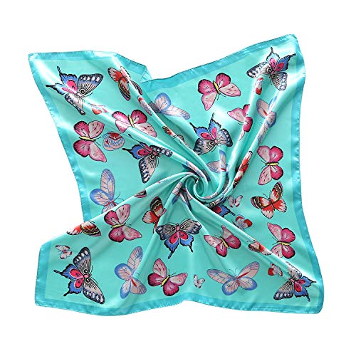 2Pcs 23" Ladies Silk Like Pattern Scarves Square Satin Wraps Headscarf2