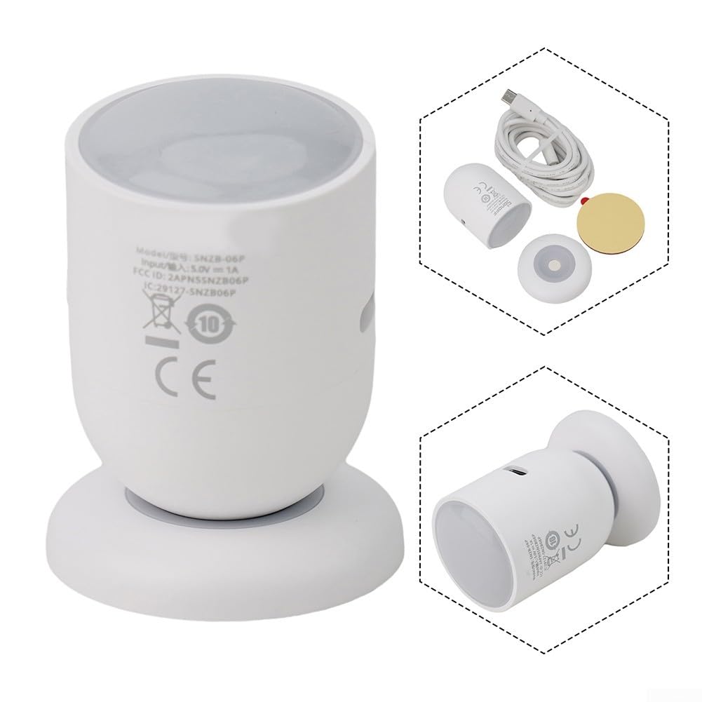 SNZB-06P für Zigbee Bewegungsmelder, kabelloser Bewegungsmelder, menschlicher Präsenzsensor für Heimassistent, 44,2 x 44,2 x 59 mm