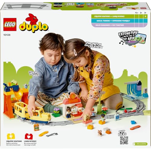 LEGO DUPLO Town Büyük İnteraktif Mahalle Treni 10428 – 3 Yaş ve Üzeri Çocuklara Özel Işıklı, Sesli ve Raylı Yaratıcı ve Eğitici Oyuncak Yapım Seti (103 Parça)
