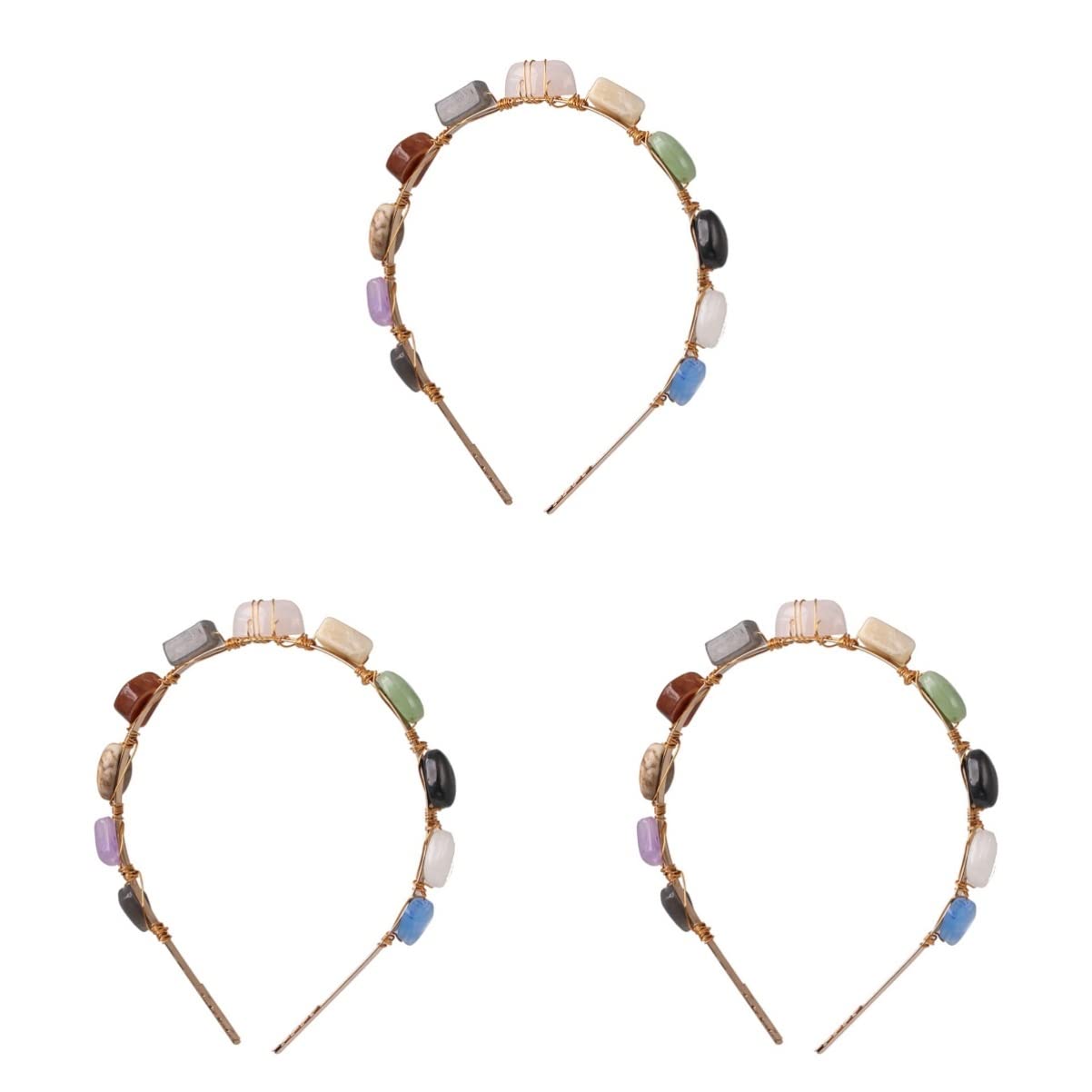 FRCOLOR 3pezzi Cerchietto Pietre Per e Ragazze Accessorio Chic Per e Cerimonie Decorazione Per e Regali Compleanno e Speciali
