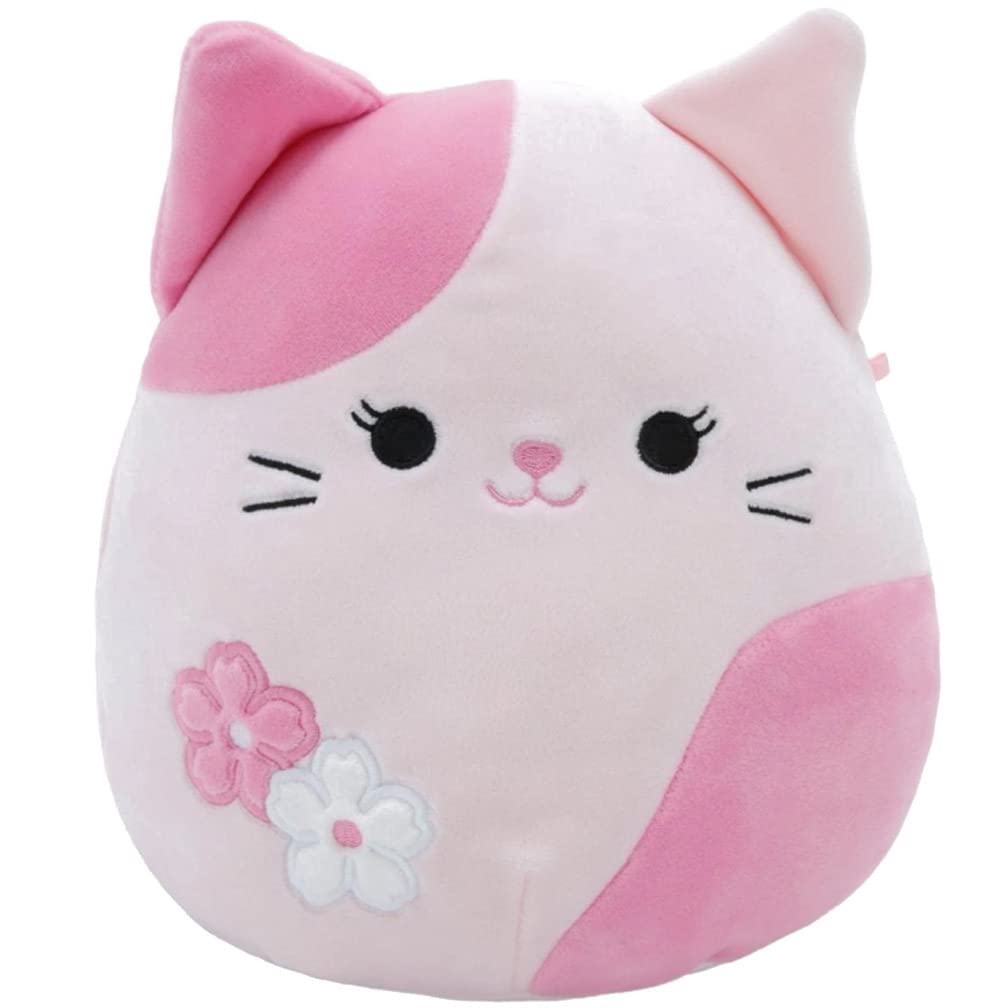 SquishmallowOfficial Kellytoy Plush Pets Squad Dogs Cats Bunnies Squishy Soft Plush Animals (Pink, Roseanne Sakura Cat, 8 Inch)