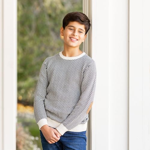 Image of Hope & Henry Boys' Long Sleeve Crew Neck Pullover Sweater