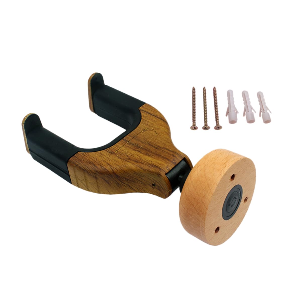 ERINGOGO Guitar Wall Mount Hanger with Mechanism Space Saving Design for Acoustic and Bass Instruments Easy to Install Includes Screws and Dowels for