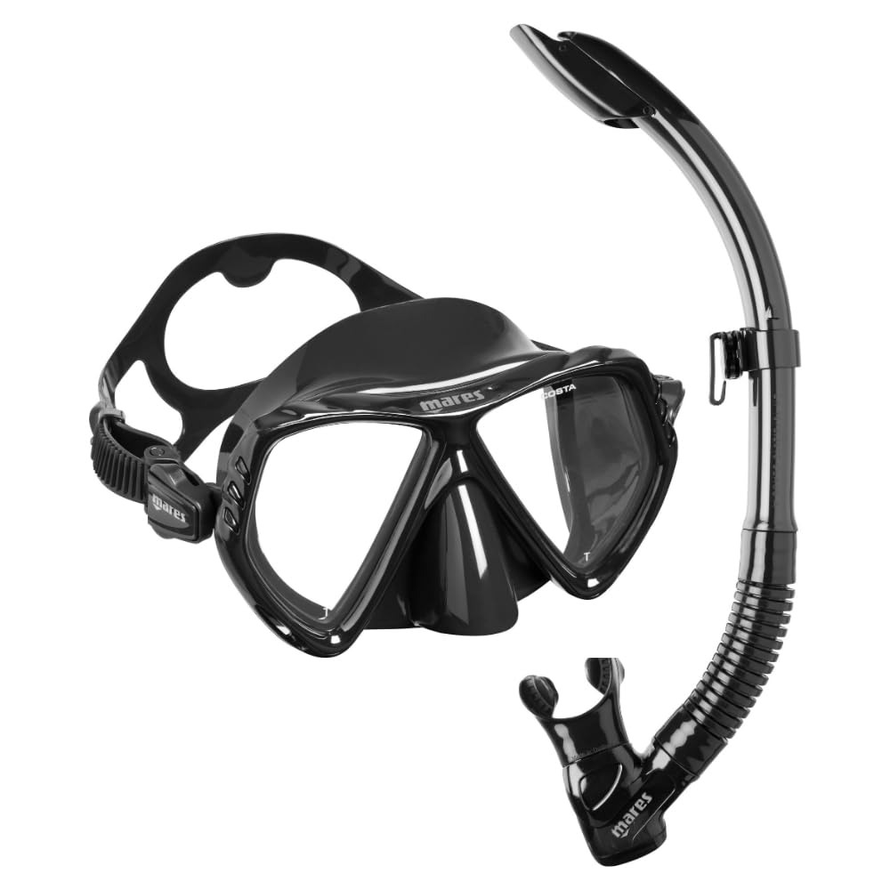 Mares Combo La Costa Splash - Kit de máscara de Tubo para Adultos, Vidrio Templado, Snorkel semiDry, válvula de Purga