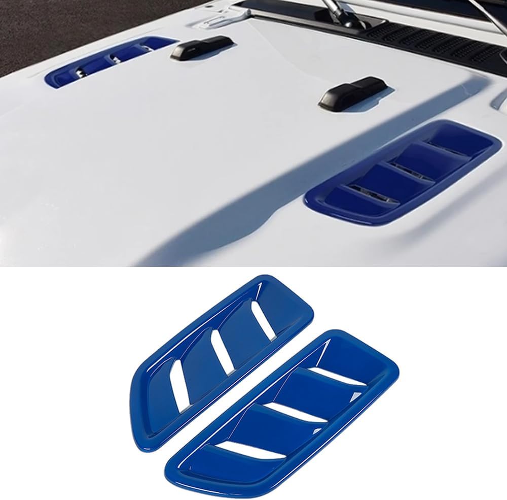 2PCS Hood Air Vents Cover Engine Hood Scoop Bonnet Vent Outlet Covers Trim Bezel for Jeep Wrangler JL Gladiator JT 2018-2025 Car Exterior Accessories (Black)