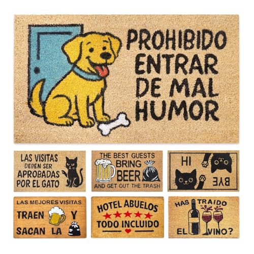LUA VIKA Felpudo Entrada casa Originales y Divertidos - Perro