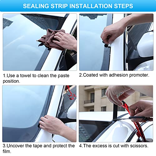 23Ft Car Sunroof Seal Car Windshield Seal Strip Universal Windshield Weather Stripping T Shape Windshield Seal For Automotive Truck Roof Sunroof Front Rear Windshield (14Mm+19Mm） #TOP3