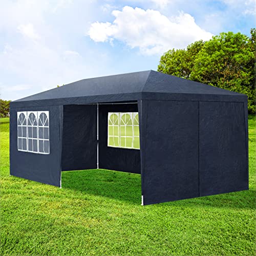 Juskys Partyzelt 3x6 m in Blau — Gartenpavillon mit Dach & Seitenwänden