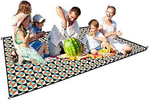 Camping Picnic Blanket Folded Bag Design Carry Kids Toys Food Large 1.4Lbs Ultalight Portable Beach Picnic Blanket Mat with Strap and 4 Stakes for Outdoor Indoor Waterproof Sand Proof Easy to Clean
