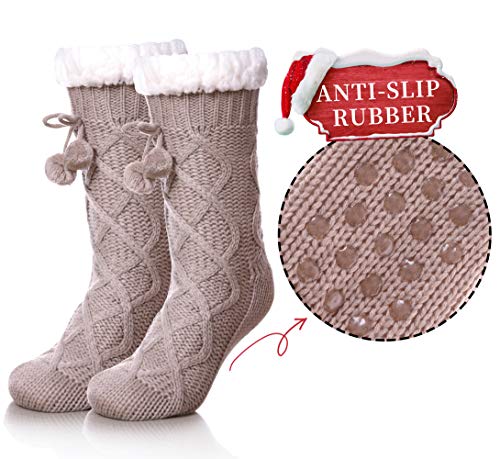 Yebing Womens Non Slip Slipper Socks Winter Warm Soft Cozy Fuzzy Fleece-Lined Grippers Home Socks thumb #1