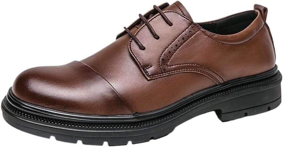 Mens Black Derby Shoes - Rugged Lug Sole