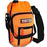 Water Bottle Holder for 64oz Bottles by Wild Wolf Outfitters - Orange - Carry, Protect and Insulate Your Best Flask with This Military Grade Carrier w/ 2 Pockets & an Adjustable Padded Shoulder Strap