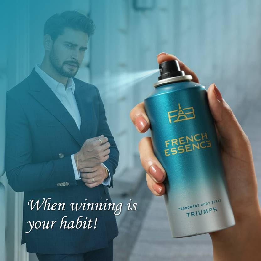 Image of FRENCH ESSENCE Deo Combo Pack of Jazz,Noir & Triumph 50 Ml Each Deodorant Spray - For Men (150 ml, Pack of 3)
