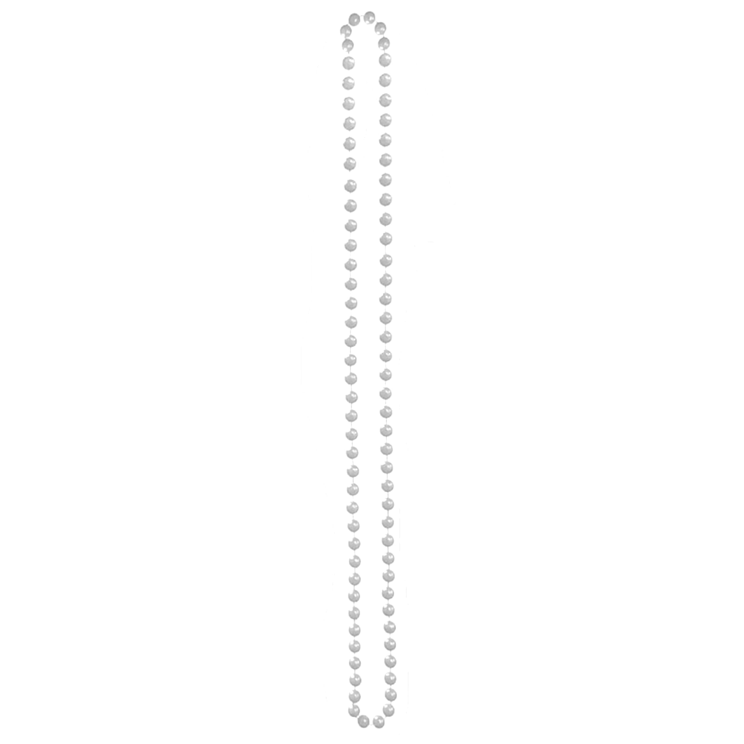 Lizzy | Pearl Bead Necklace Rope Chain | 120CM Long, White, Plastic | Vintage 1920s Flapper Accessory, Layered Costume Jewellery | Bridal, Wedding, Fancy Dress