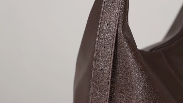 Bolso Hobo grande para mujer de cuero vegano con cierre miniatura 7