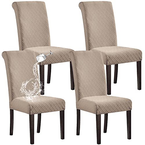 SHILV. HOME Fodera per Sedia da Pranzo Impermeabile, Fodera per Sedia da Cucina Elasticizzata, Fodere per Sedie Parsons Jacquard Lavabili Rimovibili (Cachi,Set of 4) SHILV. HOME Fodera per Sedia da Pranzo Impermeabile, Fodera per Sedia da Cucina Elasticizzata, Fodere per Sedie Parsons Jacquard Lavabili Rimovibili (Cachi,Set of 4)