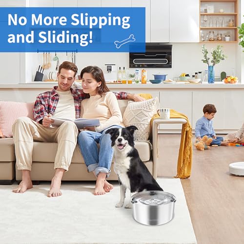 3L/101oz Large Capacity Dog Water Bowl Stainless Steel No Spill Dog Bowls Slow Drinking Dog Water Feeder Dispenser - Image 4