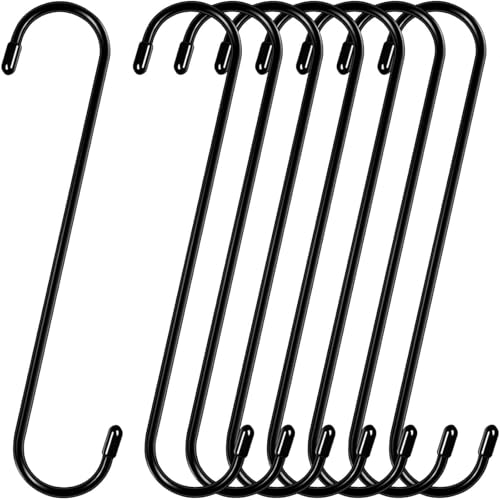 10 inch Long S Hooks for Hanging Plant Hangers Outdoor Garden Hooks 8 Pack