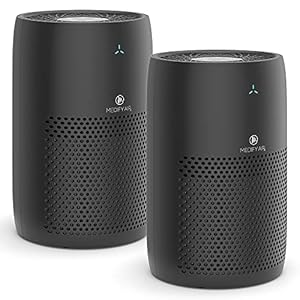 Medify MA-22 Air Purifier with True HEPA H13 Filter | 555 ft² Coverage in 1hr for Allergens, Smoke, Wildfires, Dust, Odors, Pollen, Pet Dander | Removal to 0.1 Microns | Black, 2-Pack