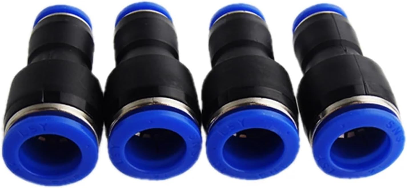 30pcs PG6-4 Unequal Diameter Air Tube Fitting Straight Union, Touch Push In Pneumatic Fitting Connectors