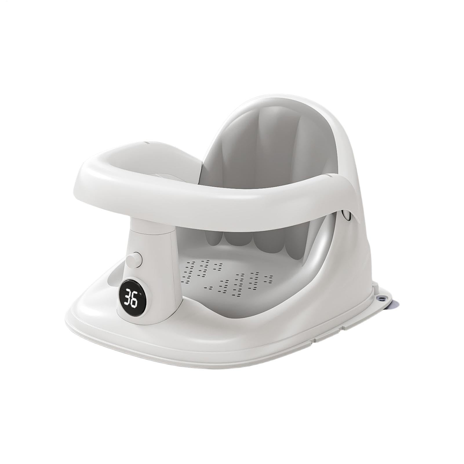 Sedile per vasca da bagno, con ventose antiscivolo, cuscino per schienale | Sedia da doccia ergonomica, supporto a mani libere, imbottitura morbida, vasca da bagno, lavabo, sicurezza per sedersi