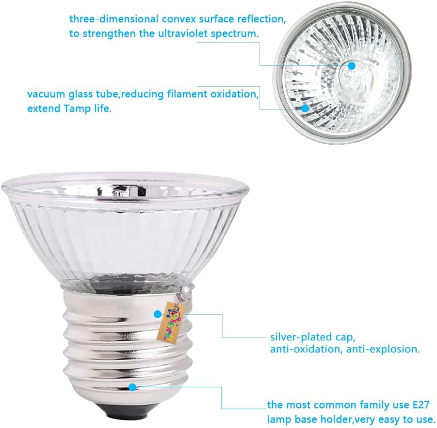 Western Era UVB Bulb Spectrum Sun Lamp Sunbathe Heat Lamp/Bulb/Light for Lizard Bearded Dragon Chameleon Snake Turtle Aquarium Reptiles & Amphibians(50W) 2