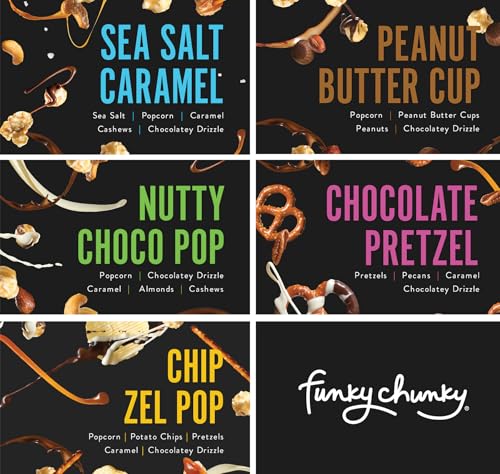 Large-Bag-Gift-Box-5-oz-Large-Bags-Funky-Chunky-Gourmet-Chocolate-Popcorn-Gift-Box-Caramel-Nutty-Choco-Pop-PB-Cup-Chip-Zel-Pop-Choc-Prezel-Flavors-5oz-Bags-5 Large Bag Gift Box 5 oz Large Bags Funky Chunky Gourmet Chocolate Popcorn Gift Box Caramel Nutty Choco Pop PB Cup Chip Zel Pop Choc Prezel Flavors 5oz Bags 5