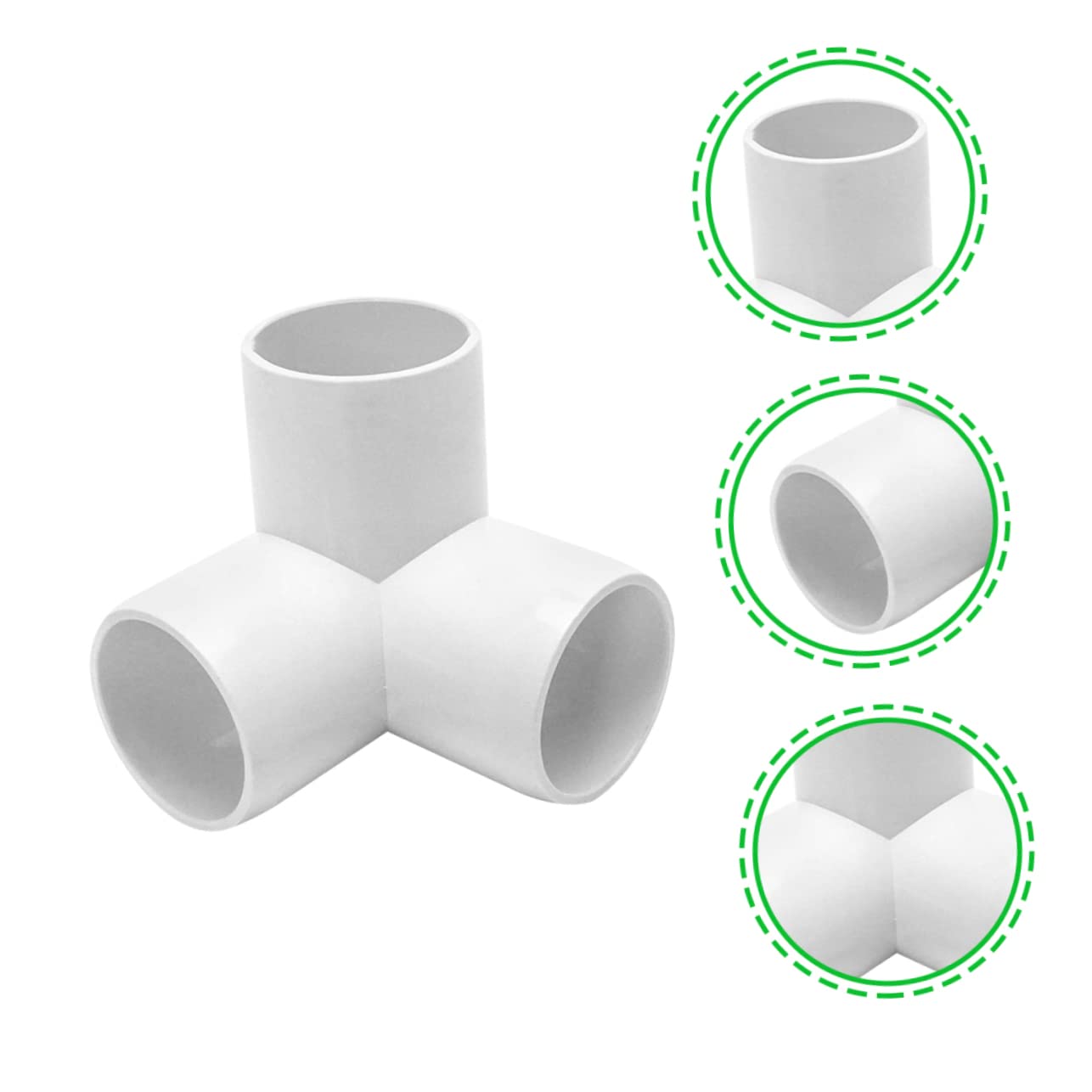 Hemobllo Raccordo a 3 Vie in Pvc Bianco, 12 Pezzi, Leggero e Resistente Agli Urti, per Scaffalature e Sistemi di Coltivazione senza Suolo