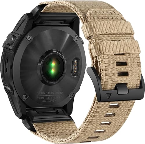Image of Zitel Band Compatible with Garmin Fenix 8 51mm, Fenix 7X, Fenix 6X /6X Pro, Fenix 5X /5X Plus, Fenix 3 /3 HR, Descent MK1, Enduro, Rugged Nylon 26mm Sport Strap
