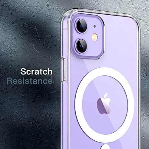 Image of JETech Magnetic Cover Case for iPhone 12 mini 5.4-Inch Compatible with MagSafe Wireless Charging, Shockproof Phone Bumper Cover, Anti-Scratch Clear Back (Clear)