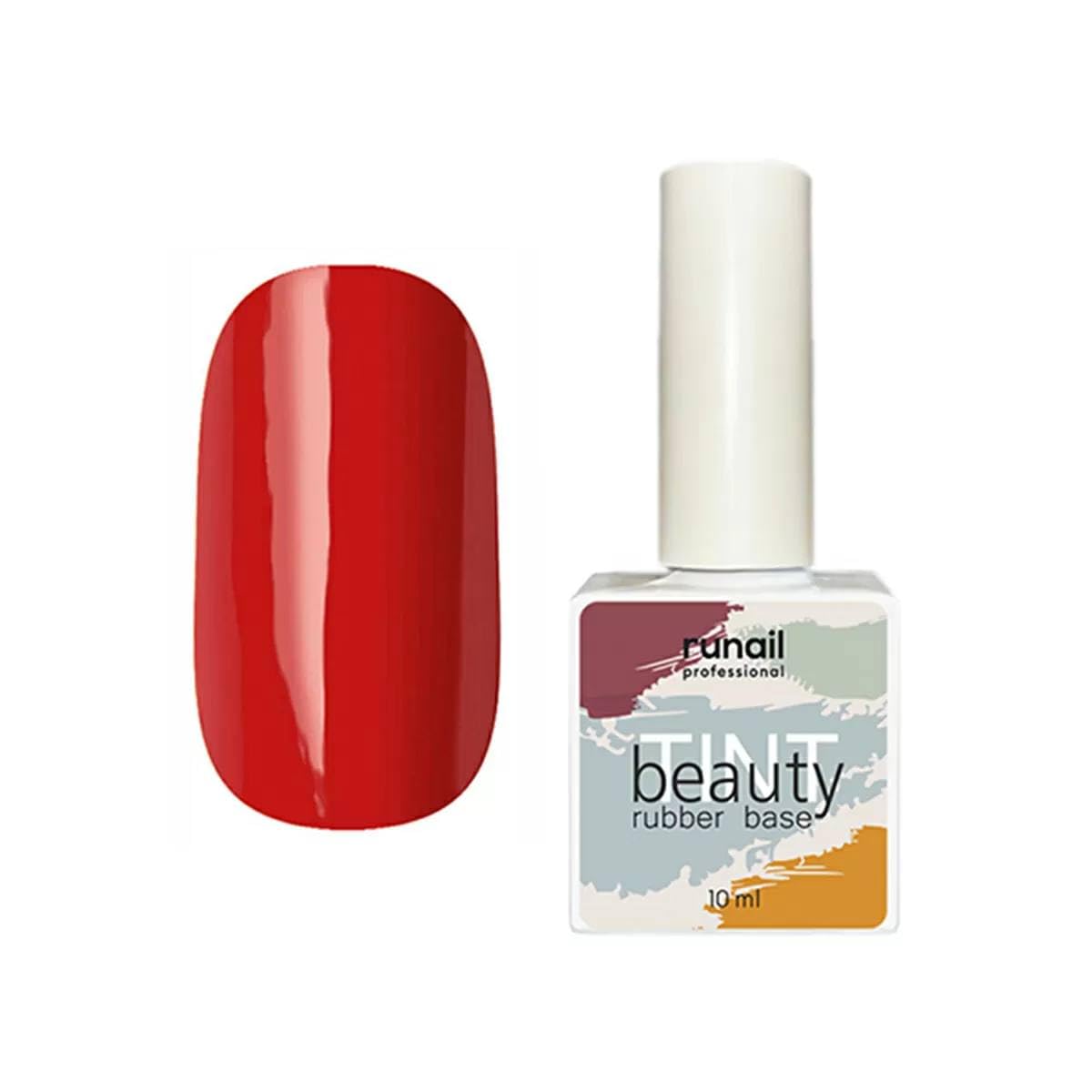 runail professional Rubber Base Beauty Tint for nails overlay with colors. Makes your nails stronger and protect it. Helps to grow long length. Salon quality. Russian brand: . Size: 10 ml (Red)