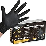 TITANflex Thor Grip Strapazierfähige schwarze industrielle Nitrilhandschuhe, 8 mil, XL, Box mit 50...