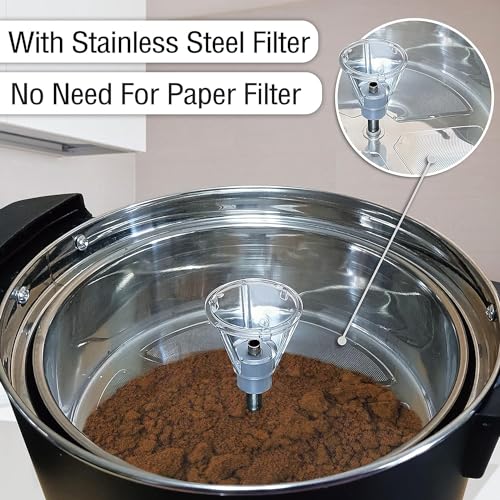 Vorchef Commercial Coffee Urn 304 Grade Stainless Steel Percolate Coffee Pot Coffee Maker Hot Water Urn 1600W Hot Drink Dispenser for Catering, 50-Cup 8 L (Black) - Thumbnail 7