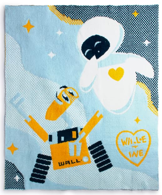 Image of Jay Franco Kids Feather Knit Blanket - 50 inch x 60 inch Inch Soft & Cozy Plush Throw for Bedroom & Couch Decor, Official Licensed Product, Multi - Wall-E